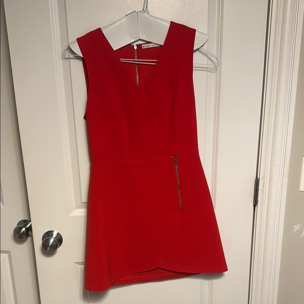 Alice + Olivia Red Sheath Mini Dress